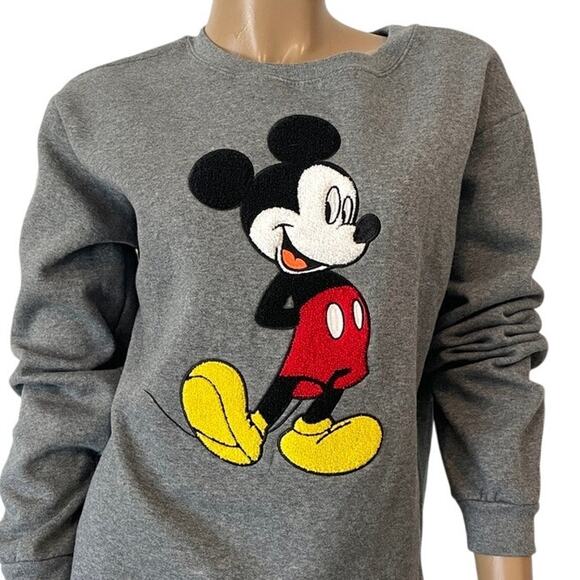 Disney medium Chenille patch print Mickey Mouse sweatshirt SP2 2054 - Picture 1 of 13